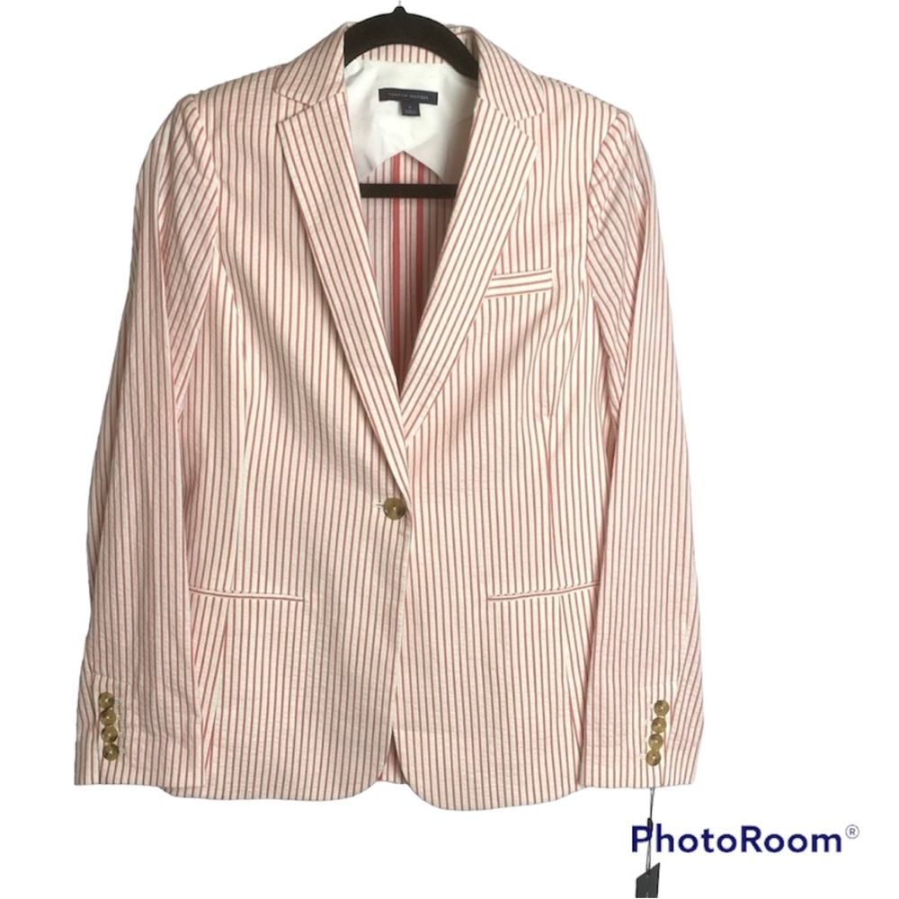 Tommy Hilfiger Striped Blazer Jacket Size 6. NWT